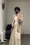 SWAYING/KNIT Seamless Mohair Suit SW211SZ32 Camel PS16